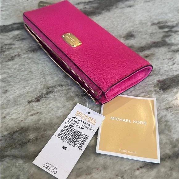 Michael Kors Raspberry Leather Wallet - Picture 2 of 6